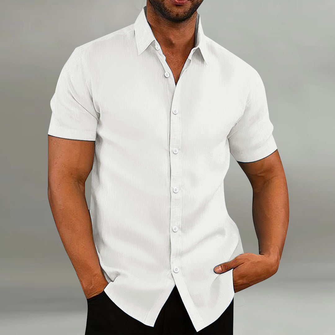 Short sleeve leisure shirt for men with button placket Lune London