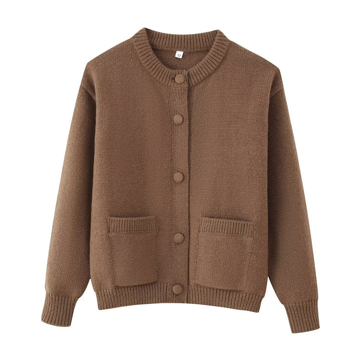 Women comfortable knitted cardigan with practical pockets Lune London