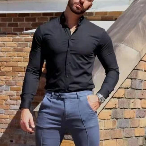 Men's long sleeve shirt with a stretchy fit and breathable fabric Lune London