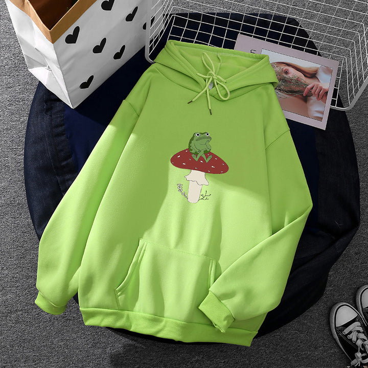 Women's hoodie with unique frog motif Chic & Stil