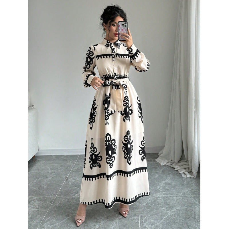 Maxi dress for women with vintage pattern Lune London