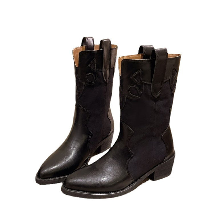 Women's cowboy-style ankle boots with a unique design and a compact heel Lune London