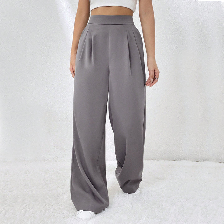 Pantalons larges élégants pour femmes avec taille haute et plis Chic & Stil