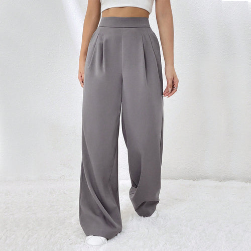 Pantalons larges élégants pour femmes avec taille haute et plis Chic & Stil