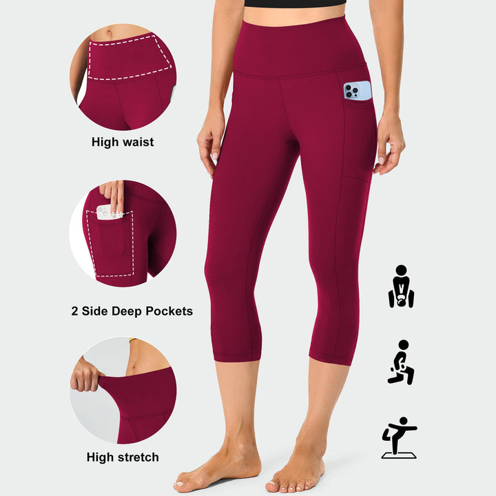 Women's Compression Leggings with Tummy Control and Side Pockets Lune London