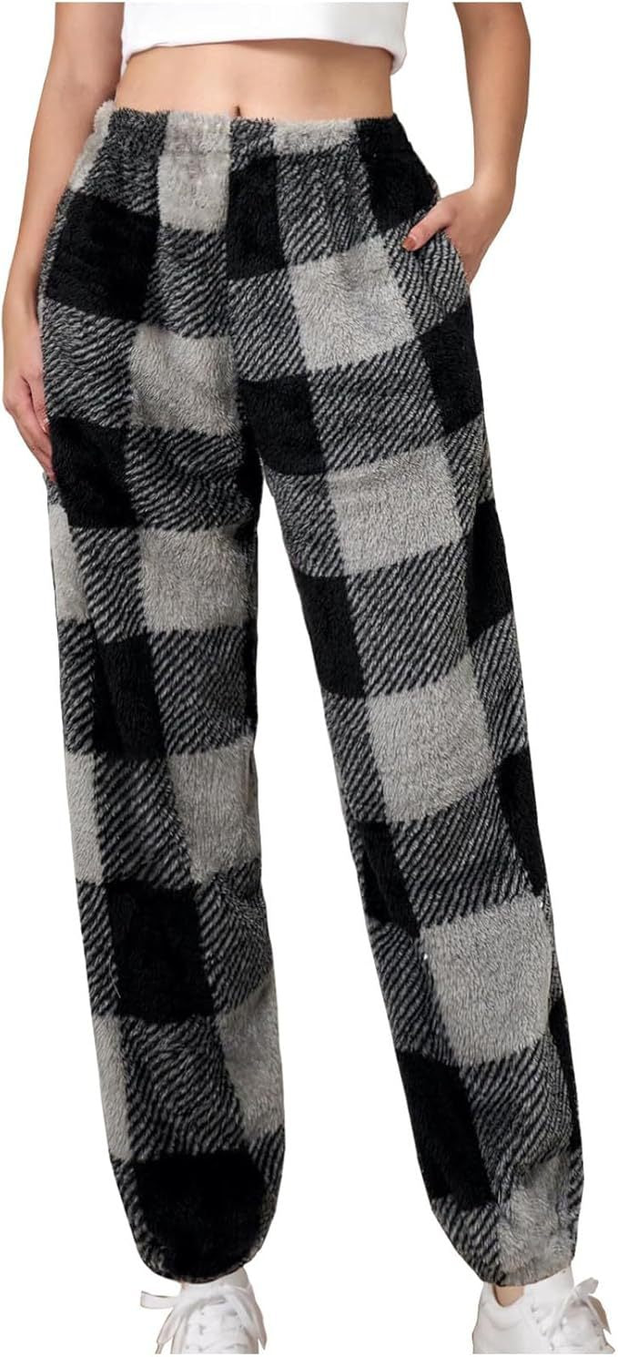 Comfortable women's lounge pants with plaid pattern Lune London