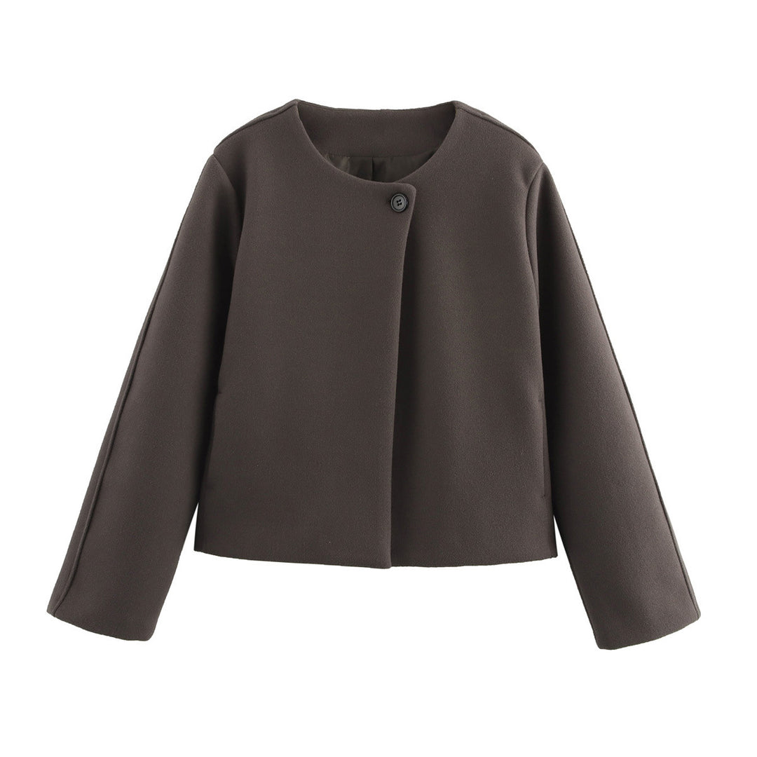Fashionable short jacket for women with a minimalist design and an elegant button closure Lune London