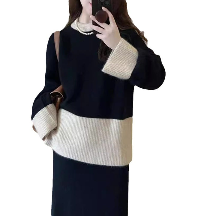Cozy knitted sweater for women with a high collar and fine ribbed structure Lune London