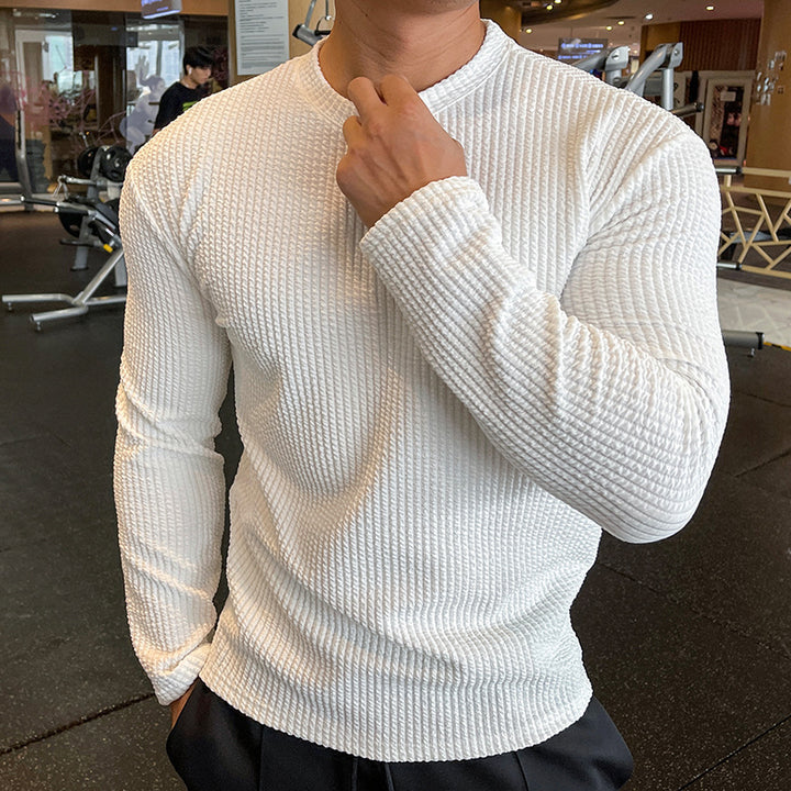 Men's long sleeve T-shirt in structured fabric Lune London