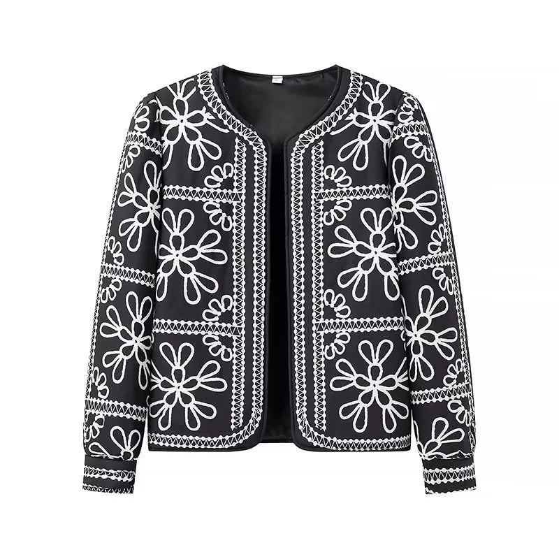 Embroidered floral jacket for women with voluminous sleeves Lune London
