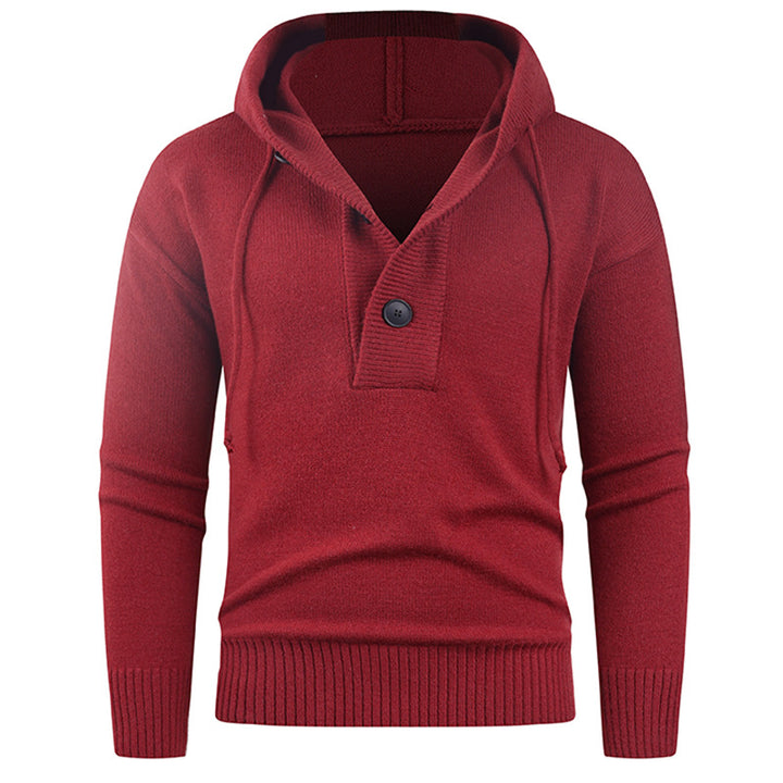 Trendy men's sweater with high collar and functional buttons Lune London