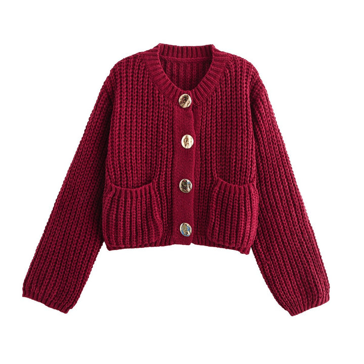 Thick knit women's sweater with modern details Lune London