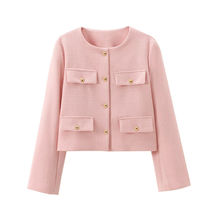 Trendy short jacket for women with decorative buttons and practical pockets Lune London