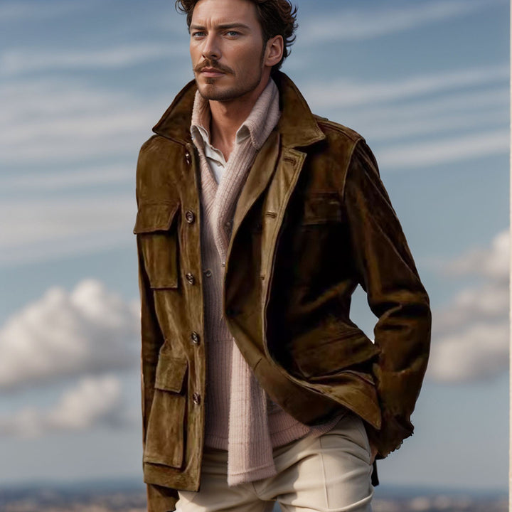 Utility jacket for women with large patch pockets and button placket Lune London