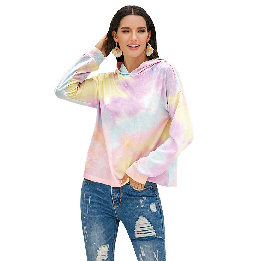 Casual hoodie for women with a modern Tie-Dye Chic design and style