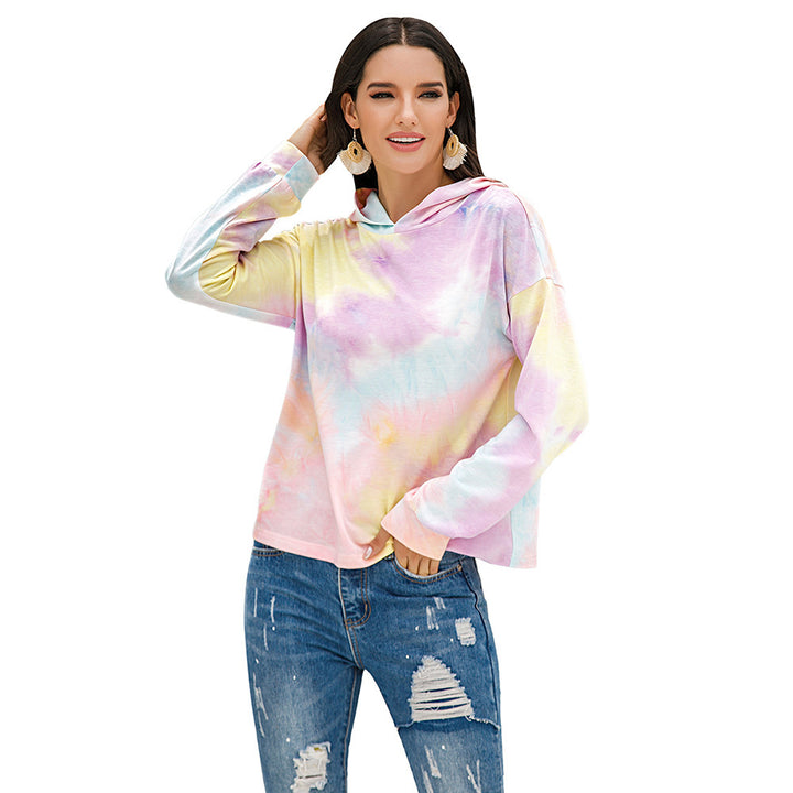 Casual hoodie for women with a modern Tie-Dye Chic design and style