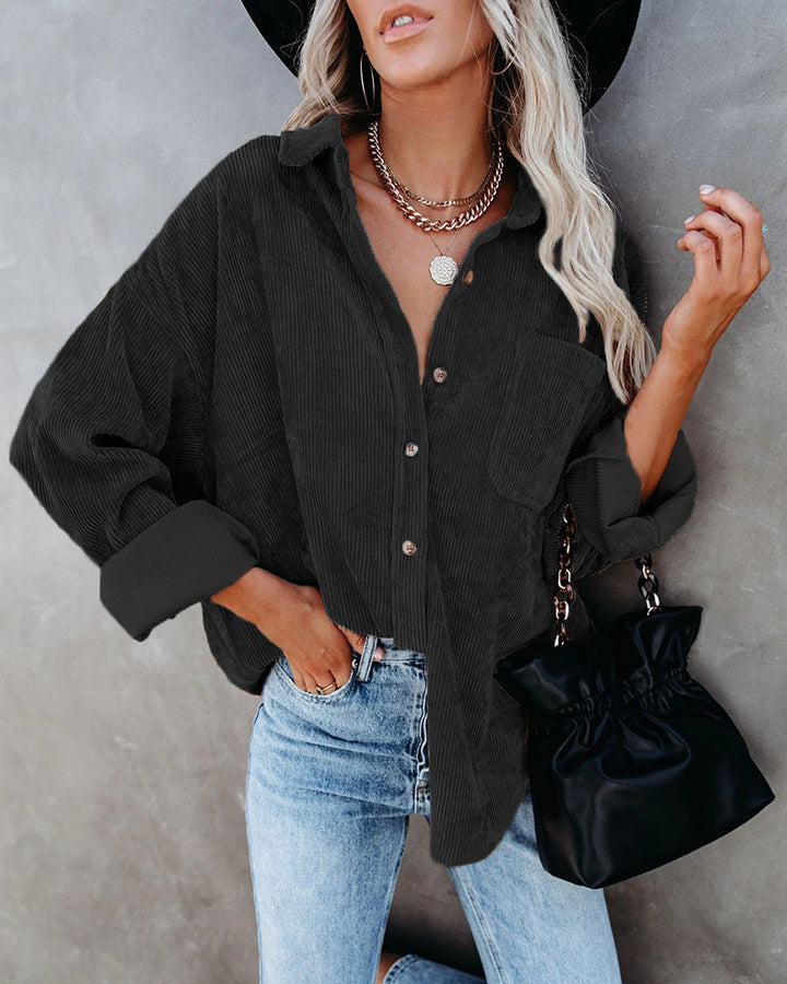 Lune London women's casual velvet blouse shirt