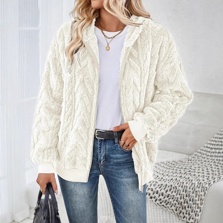 Fleece jacket for women with Lune London texture