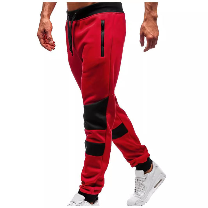 Men's sporty jogger pants with zipper and stylish contrasting panels Lune London