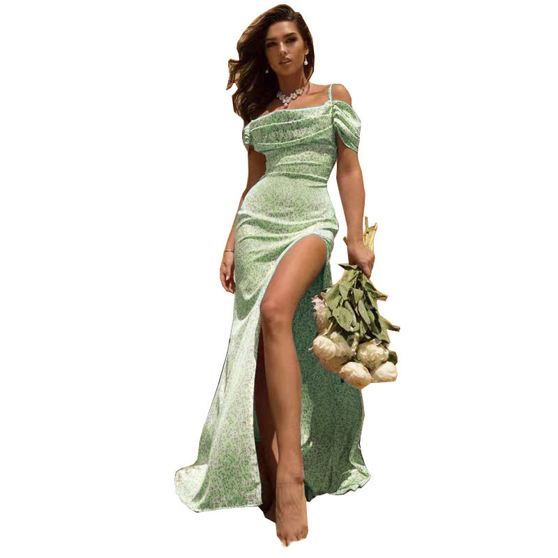 Evening dress for women with asymmetrical cut and elegant draping effects Lune London