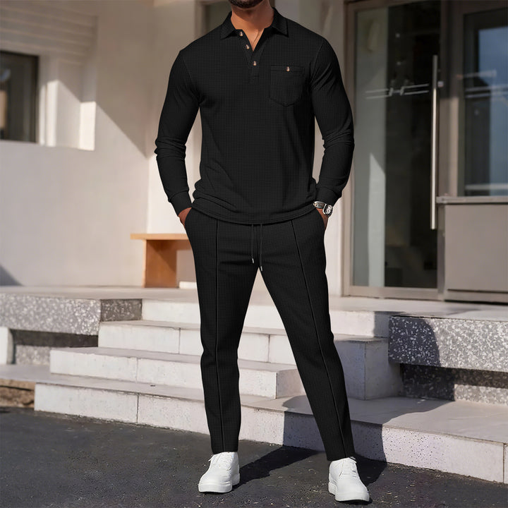 Elegant men's suit with modern cut and fine check pattern Lune London