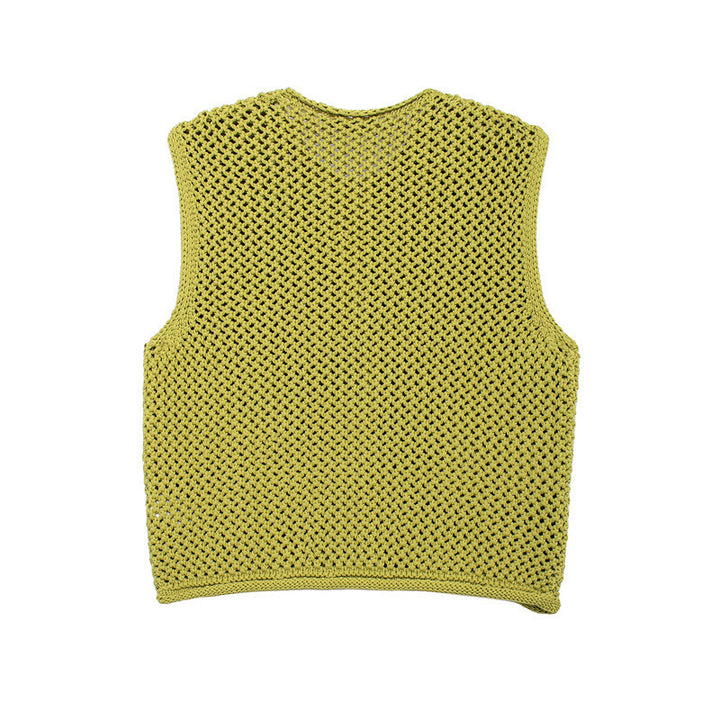 Lune London Women's Knit Vest with Buttons and Pockets