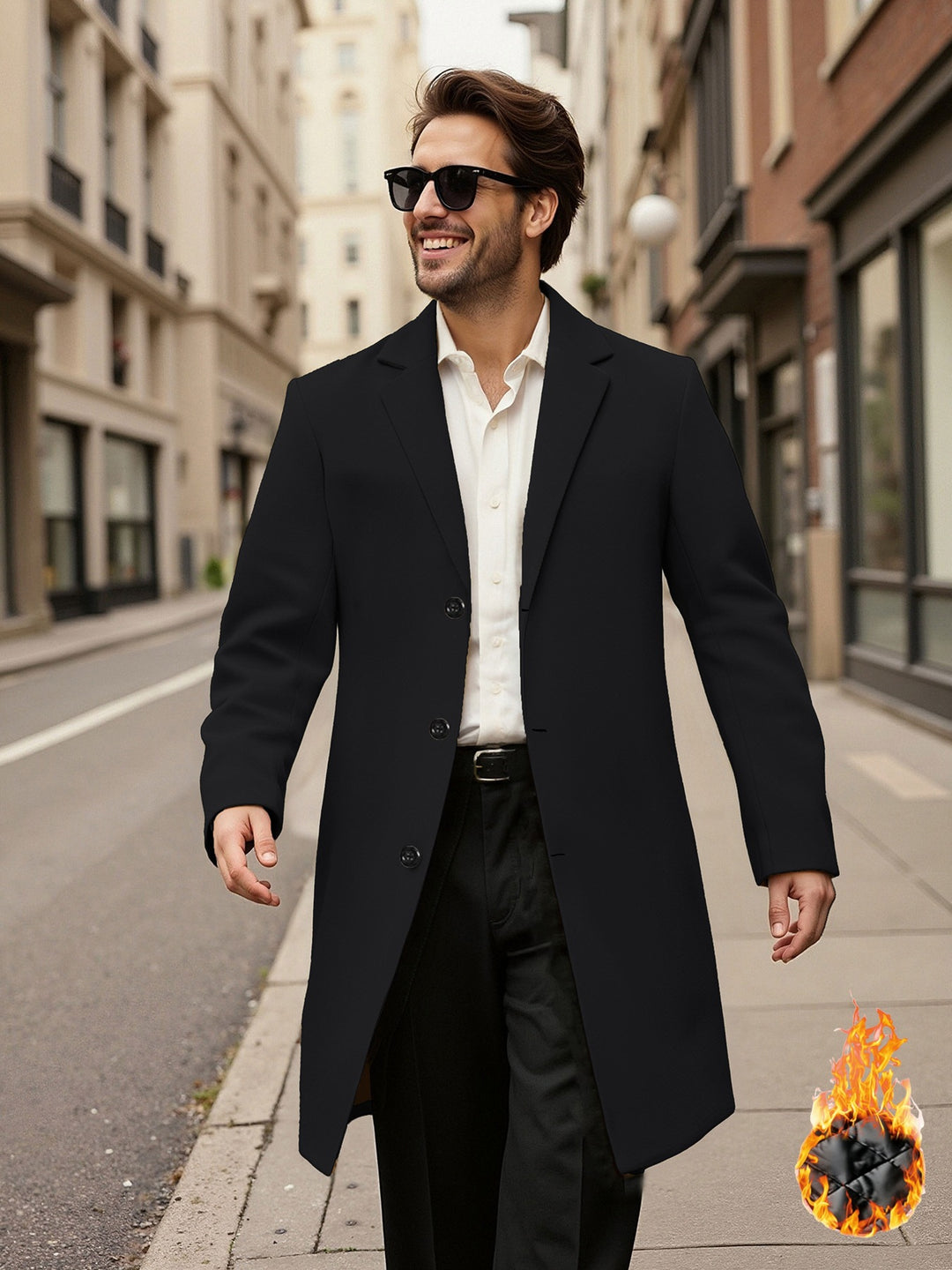Elegant double-breasted coat for men Lune London