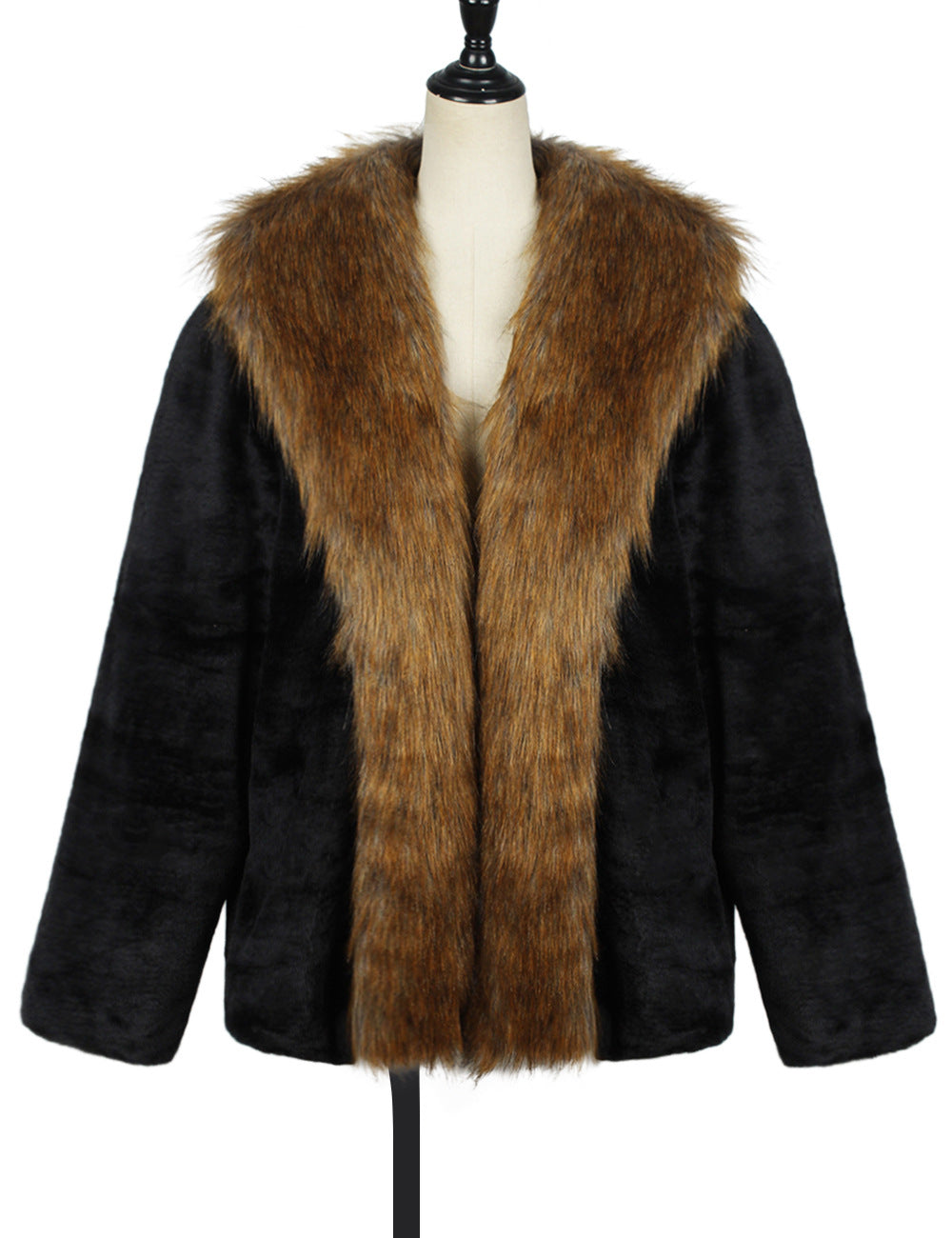 Elegant and warm fleece jacket for men with faux fur collar Lune London