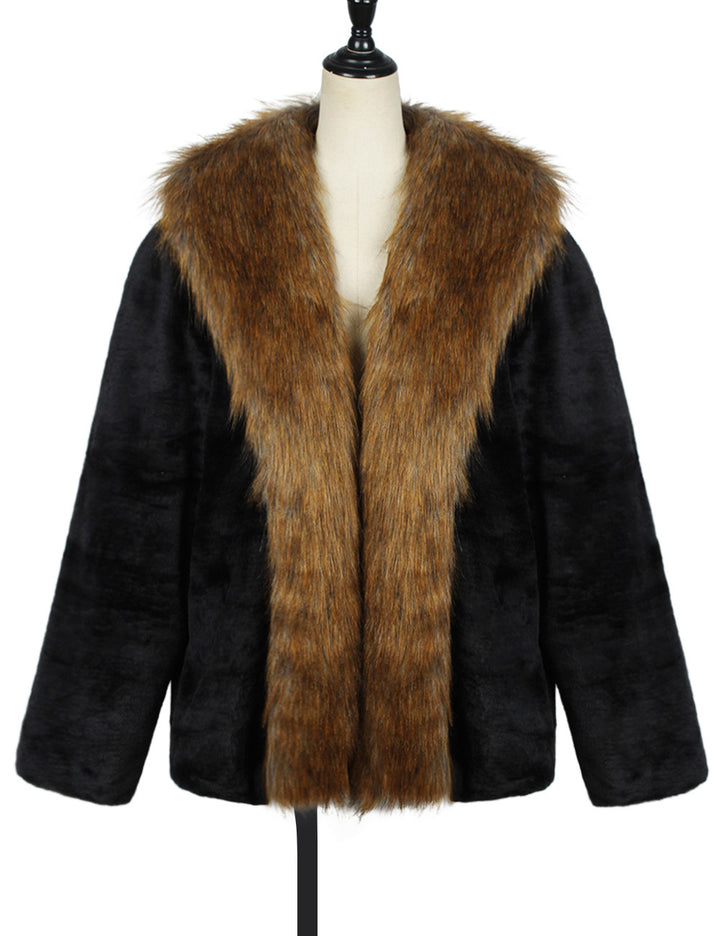 Elegant and warm fleece jacket for men with faux fur collar Lune London