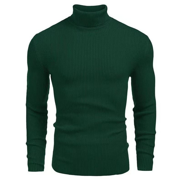 Women's knitted sweater with high collar and ribbed pattern Lune London