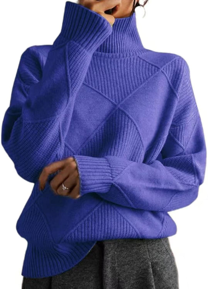 Oversized sweater for women with high collar and structured design Lune London