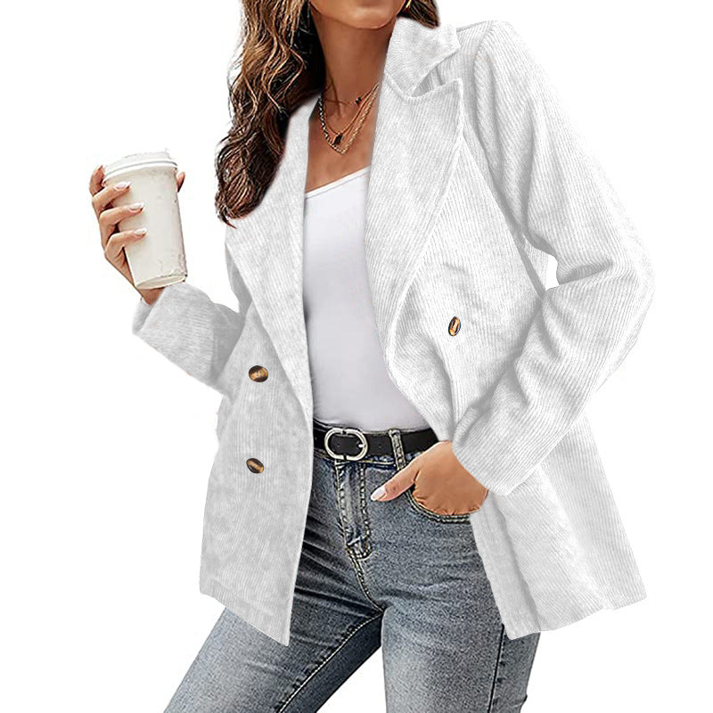 Faux leather blazer jacket for women with lined collar and trendy cut Lune London