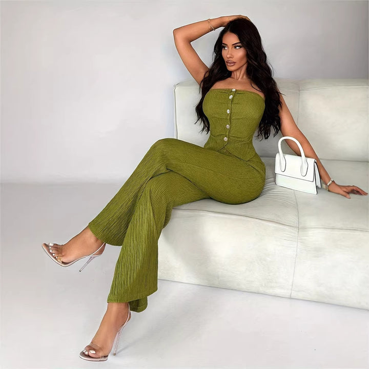Women's elegant jumpsuit with tailored cut and button details Lune London