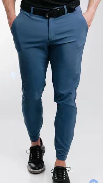 Slim-fit suit pants for men with elastic waistband and convenient pocket arrangement Lune London