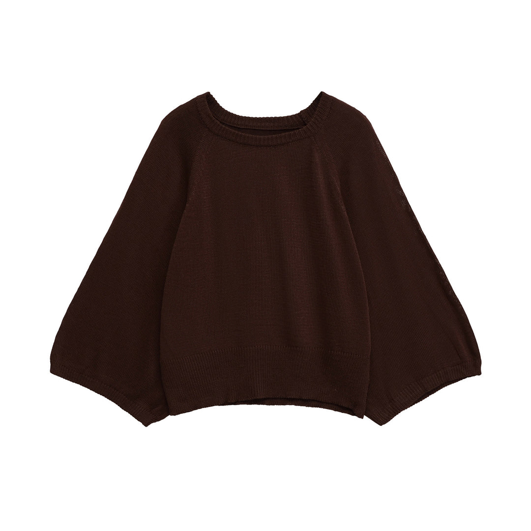 Ladies elegant knit top with loose fit and ribbed details Lune London