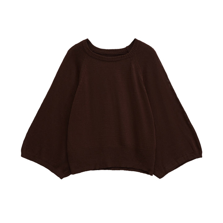 Ladies elegant knit top with loose fit and ribbed details Lune London
