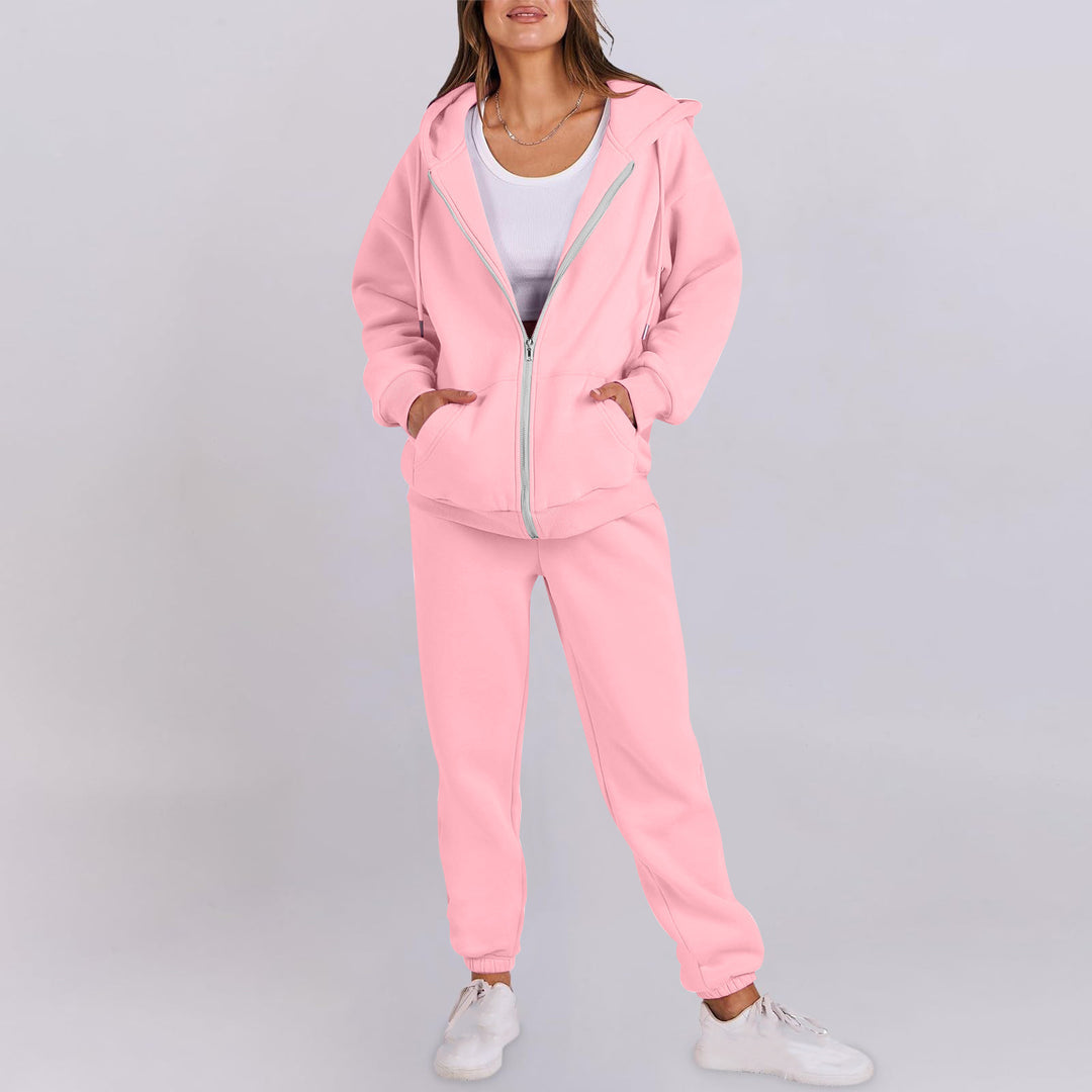 Casual women's sports set with hood and zipper Lune London
