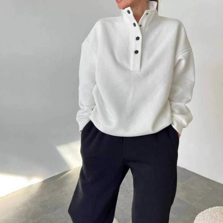 Women comfortable and stylish hoodie with snap button closure Lune London