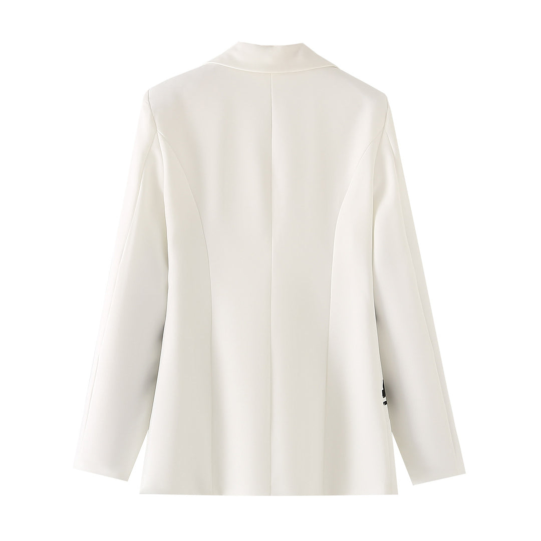 Elegant blazer jacket for ladies with floral details and quality workmanship Lune London