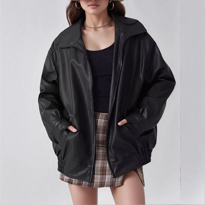 Women oversized transitional jacket with modern chic cut and style