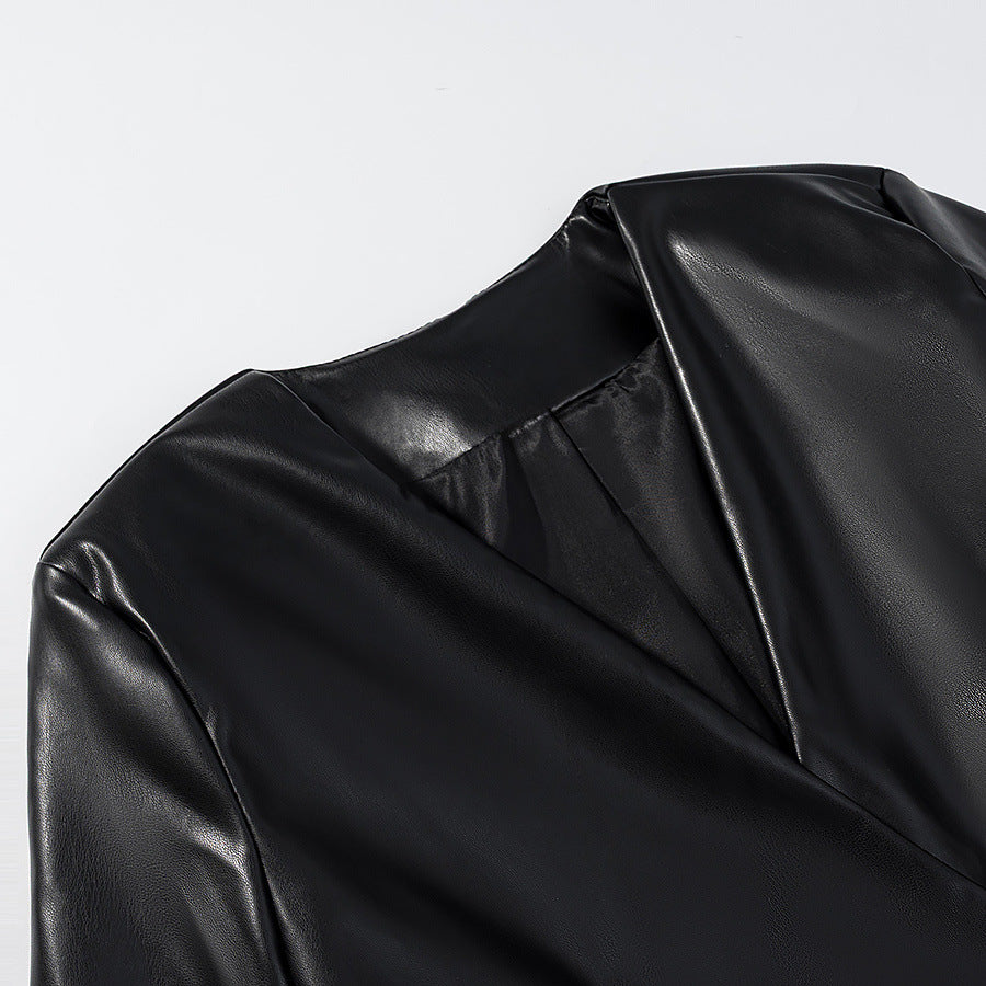 Lune London Elegant Faux Leather Jacket for Ladies