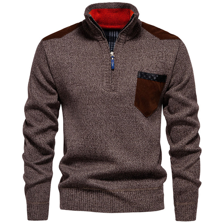 High-quality pullover for men with a high collar and zipper Lune London