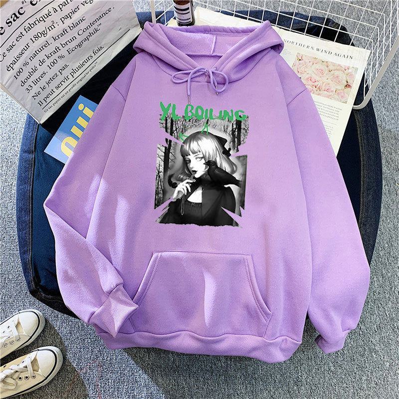 Women's hooded sweatshirt with avant-garde graphic design Chic & Stil