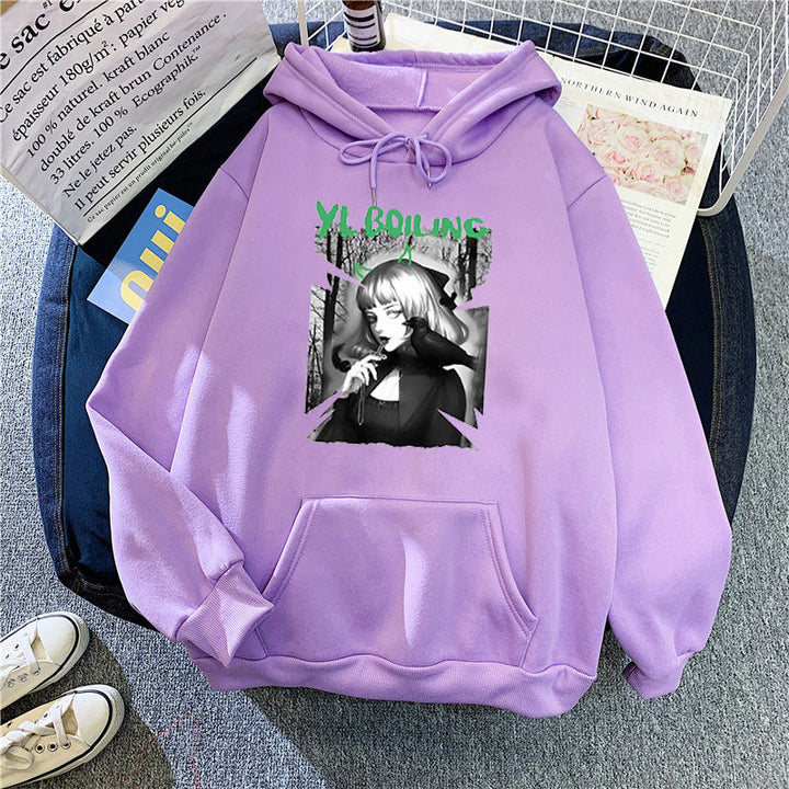 Women's hooded sweatshirt with avant-garde graphic design Chic & Stil