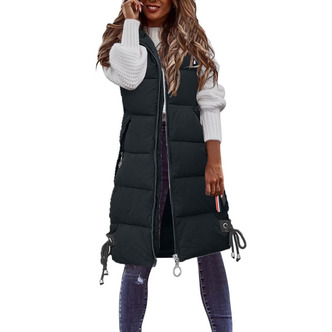 Ladies Quilted fashion vests with practical pockets and adjustable elastic drawstring Lune London
