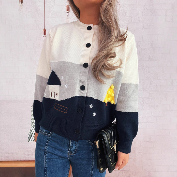 Dames cardigan ludique avec des applications créatives Chic & Stil