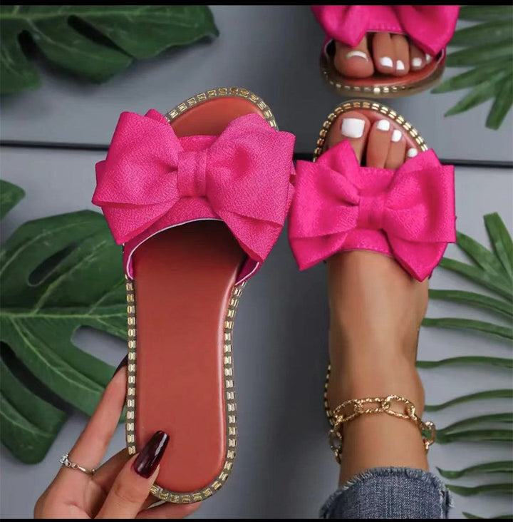 Women's Slippers with Decorative Bow Design and Non-Slip Sole Lune London
