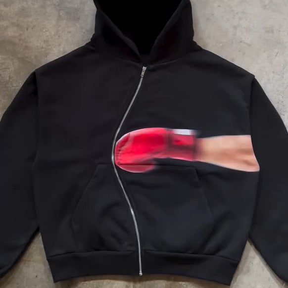Trendy women's hoodie with unique graphic print Lune London