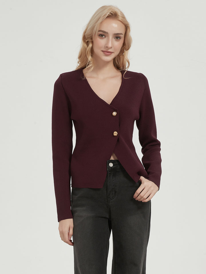 Lune London Women's Knit Jacket with Elegant Button Details