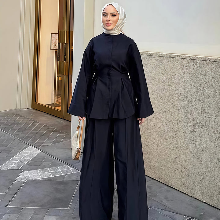 Ladies casual overalls with flared sleeves and button closure Lune London